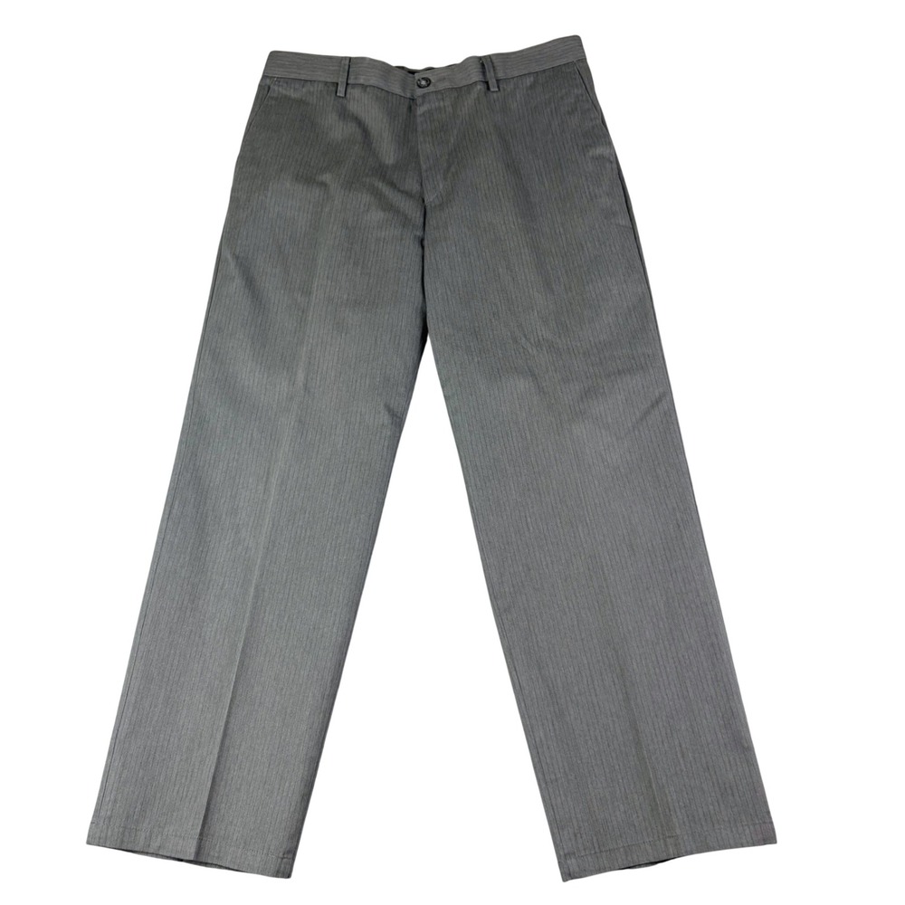 Dockers 34x30 Gray Straight Fit Chinos Pinstripe Cotton Blend Business Casual